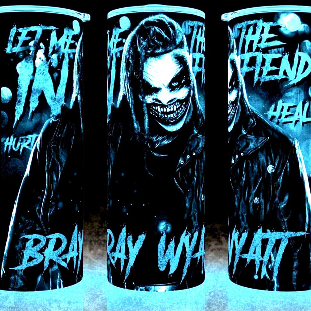Glow in the Dark Bray Wyatt The Fiend  Wrestling WWE Cup Mug Tumbler 20oz